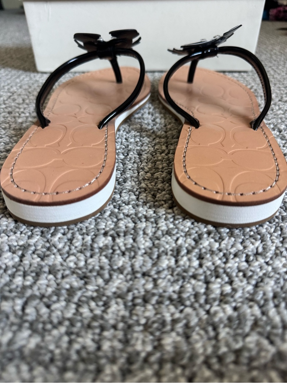 Coach Women's Black Marina Crab Sandals - Tan Insole - Picture 5 of 10